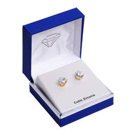 Cubic Zirconia 18kt. Gold-Tone 9mm Stud Earrings