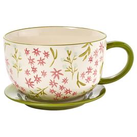 Spring Botanical Floral Large Teacup Planter