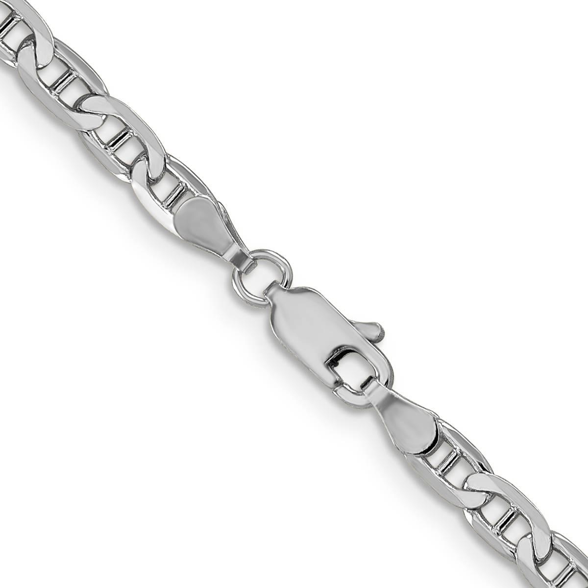 Unisex Gold Classics™ 3.75mm. White Gold Concave Anchor Necklace