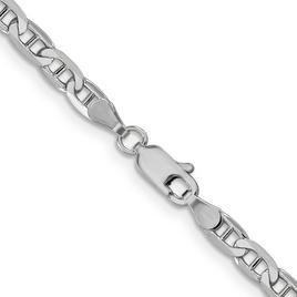 Unisex Gold Classics™ 3.75mm. White Gold Concave Anchor Necklace