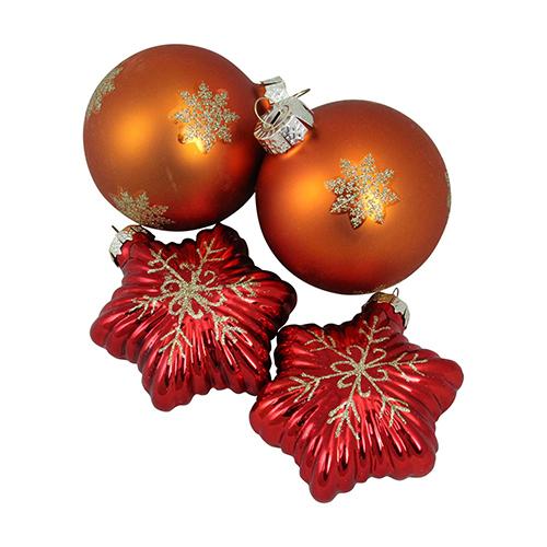 Northlight Shiny Glass Star and Ball Christmas Ornaments