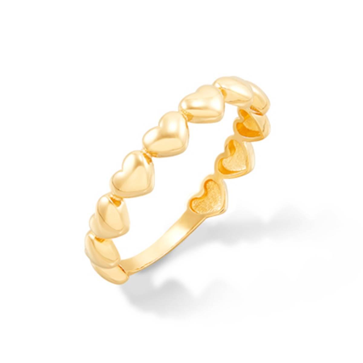 Gold Classics™ 14kt. Polished Yellow Gold Hearts Band Ring
