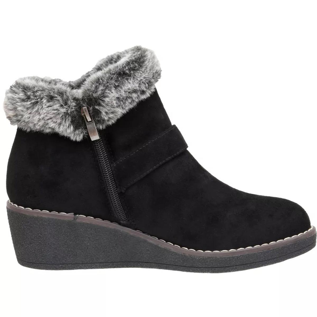 Womens New @ttitude Rhodes Ankle Boot With Faux Fur Trim