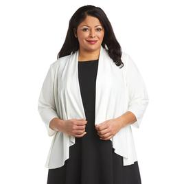 Plus Size R&M Richards 3/4 Sleeve Swing Shrug