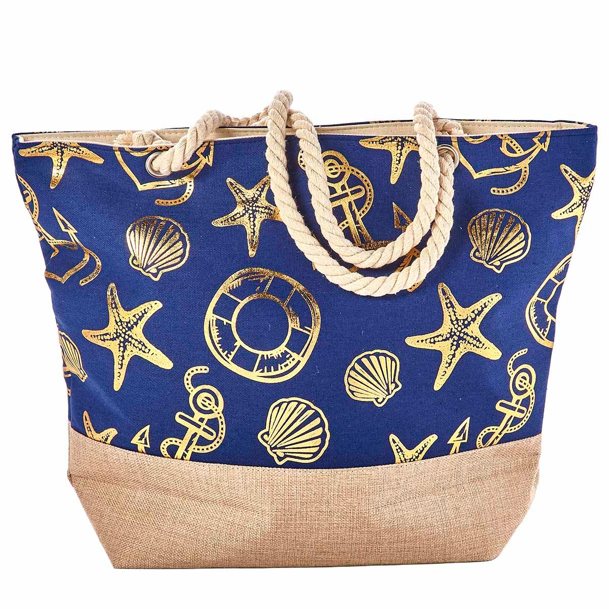 Renshun Metallic Nautical Beach Tote