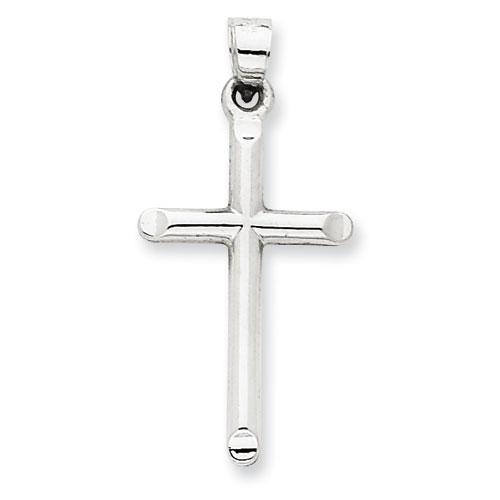 Unisex 14kt. White Gold Hollow Cross Pendant