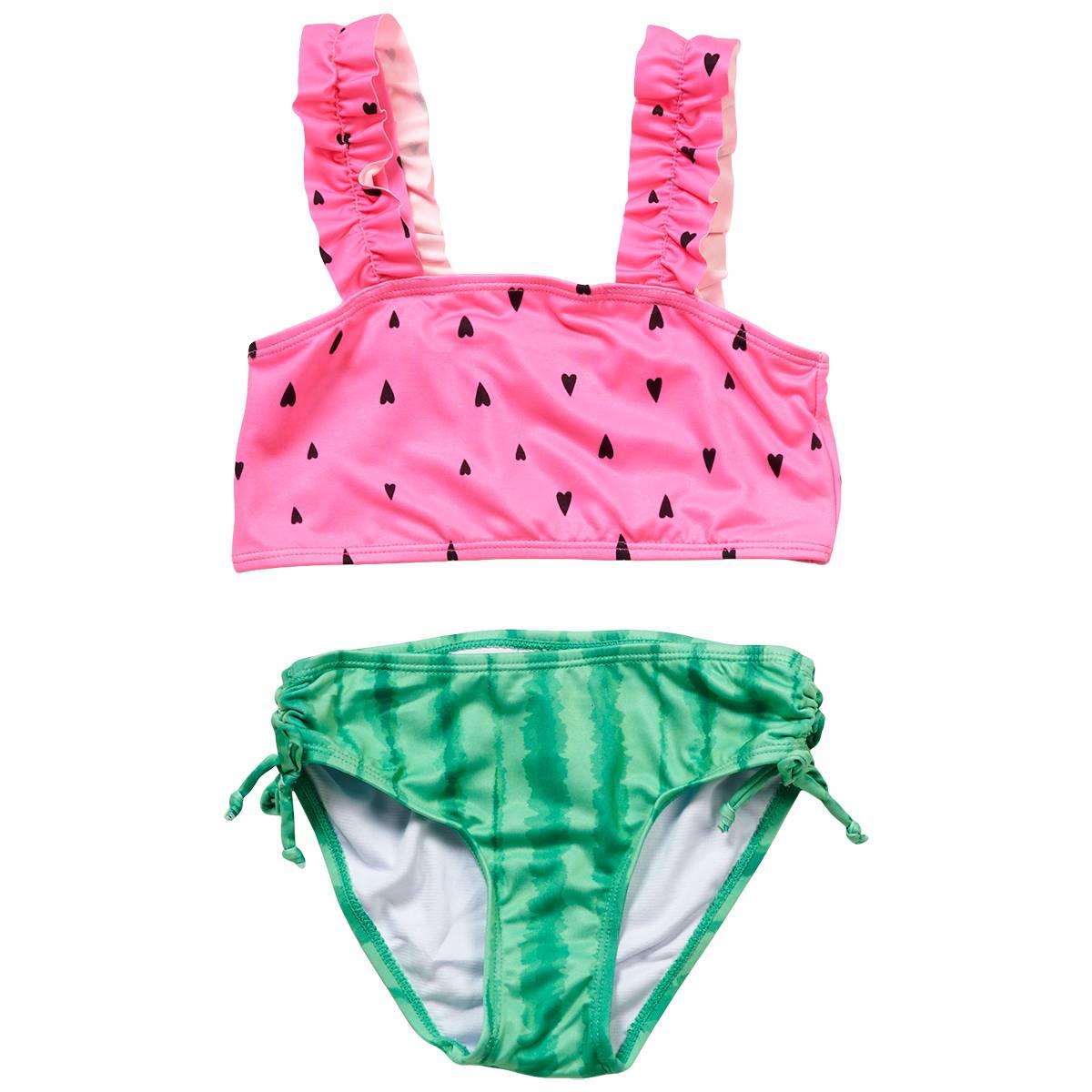 Girls (7-16) Pink Platinum Watermelon Bikini 2pc. Swim Set