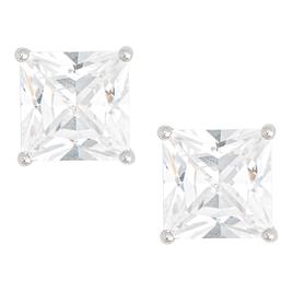 Gianni Argento White Sapphire Square Stud Earrings