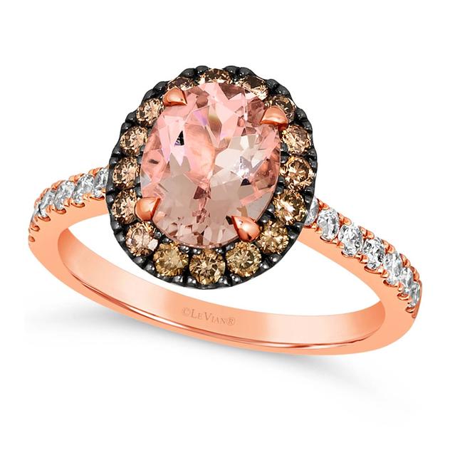 Le Vian® 14kt. Rose Gold 1 1/3ctw. Morganite Diamond Accent Ring
