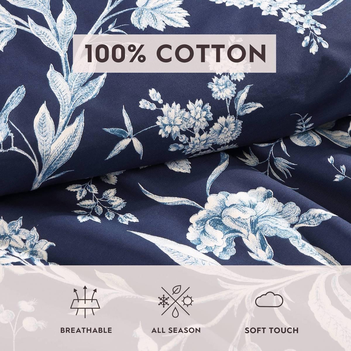 Laura Ashley Branch Toile Cotton Reversible Duvet Cover Set