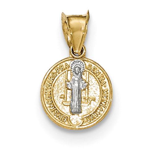 Unisex Gold Classics™ Yellow & Rhodium St. Benedict Medal