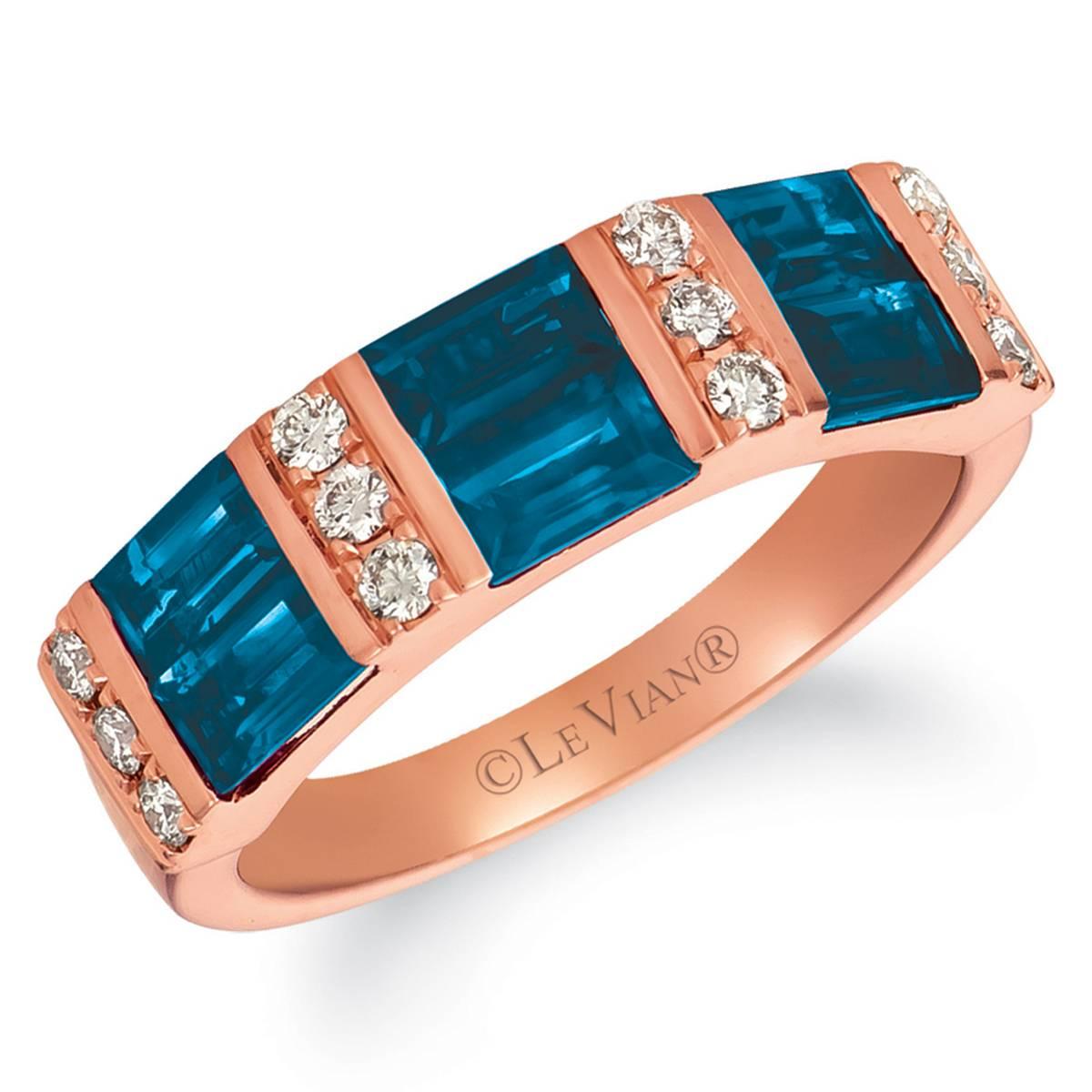 Le Vian(R) Deep Sea Blue Topaz(tm) Nude Diamonds(tm) Ring