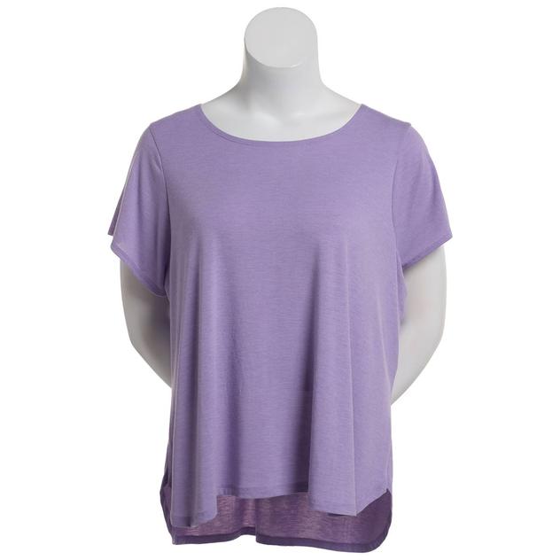 Plus Size Bally Fashion Leah Solid Short Sleeve Tee
