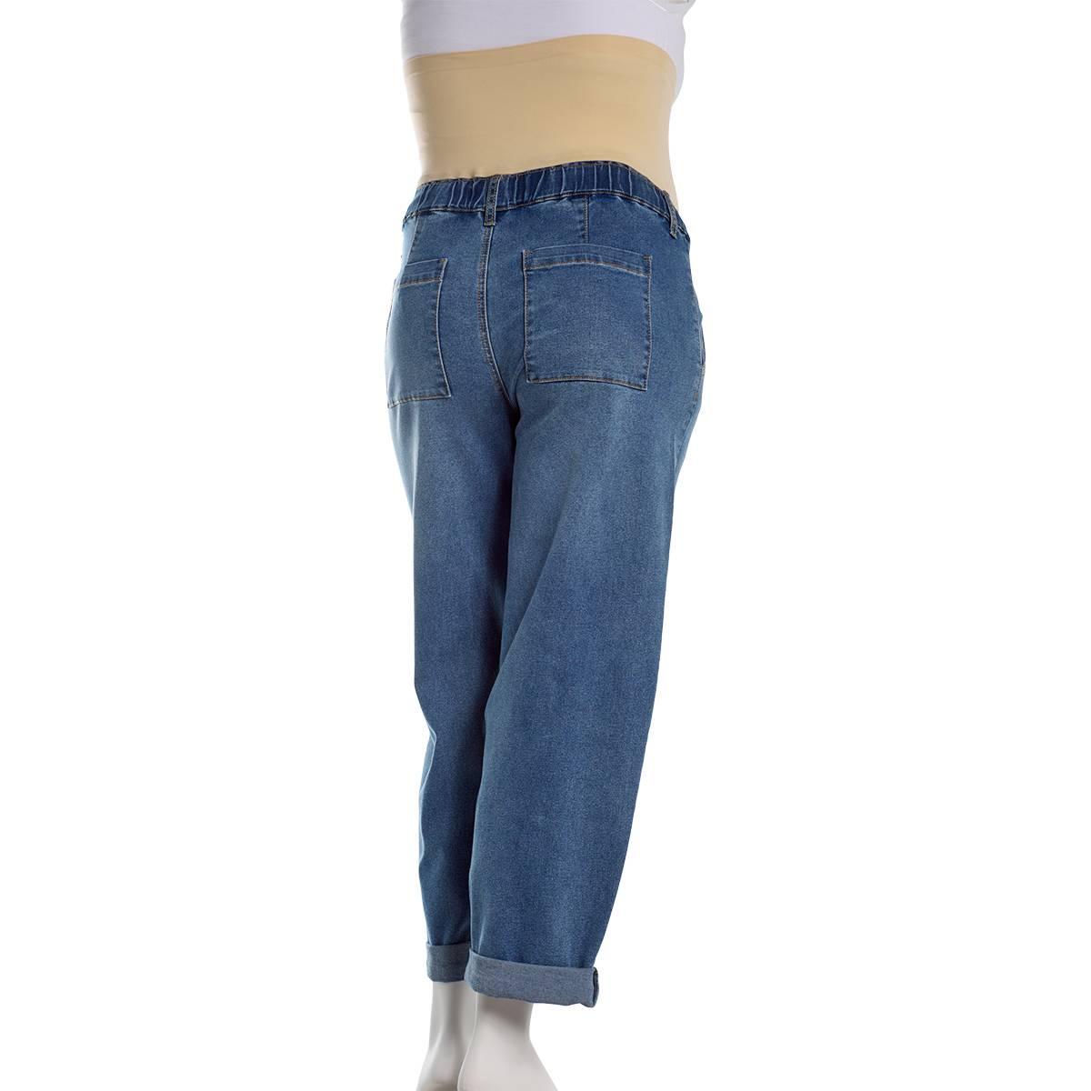 Womens Maternity Zoe + Phoebe  Barrel Leg Cuffed Jeans