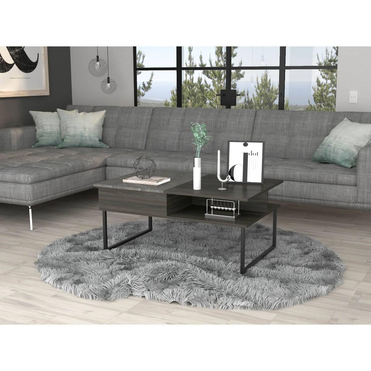 FM FURNITURE Dayton Carbon Espresso Lift Top Coffee Table