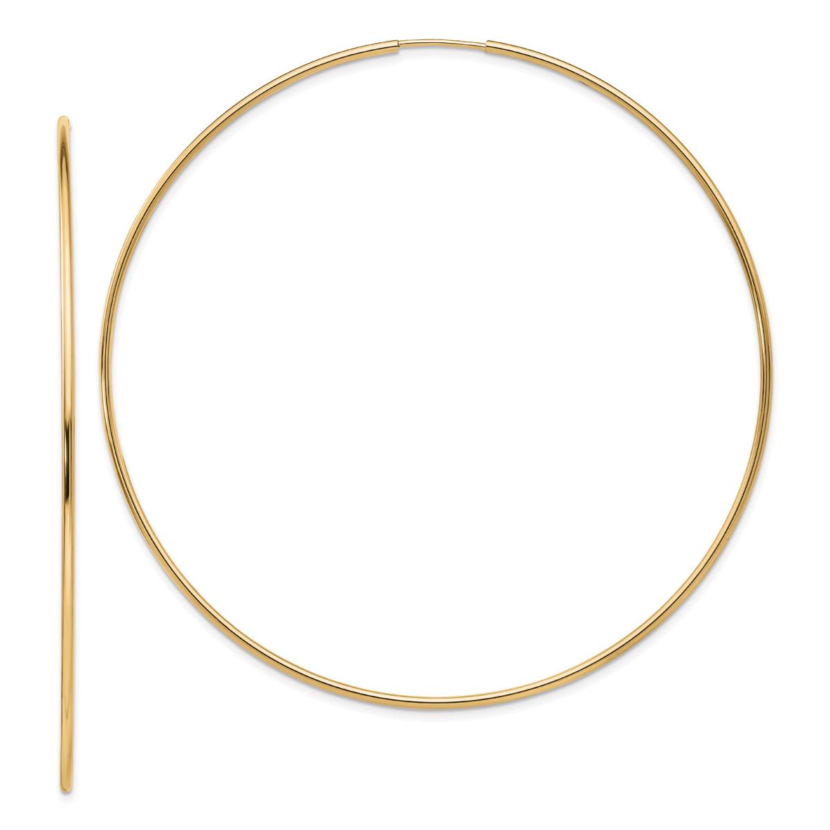 Gold Classics(tm) 14kt. Polished Tube Hoop Earrings