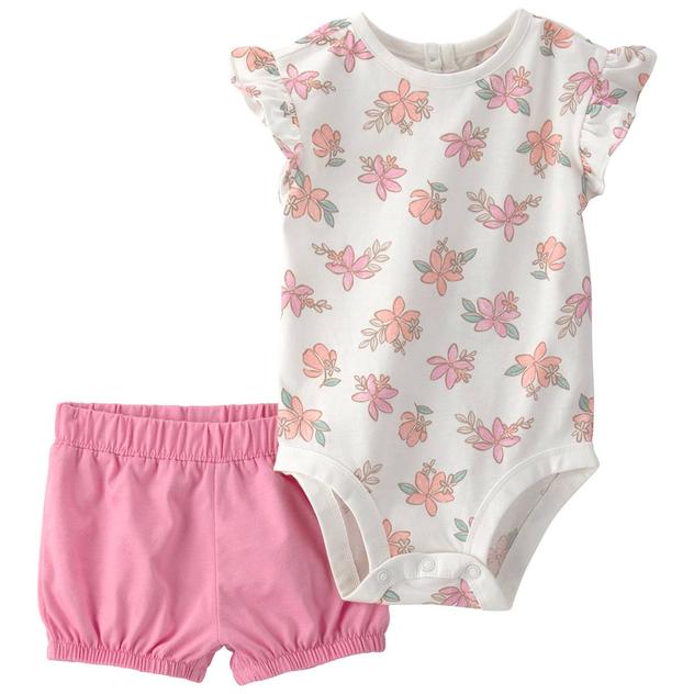 Baby Girl (3-24M) Carter's® Floral Bodysuit & Short Set