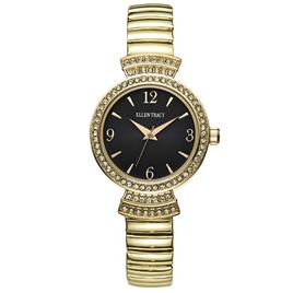 Womens Ellen Tracy Gold-Tone Black Dial Watch - ET5466GD