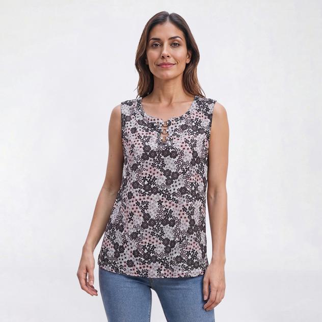Womens Preswick & Moore® Sleeveless Ditsy Floral Rings Blouse
