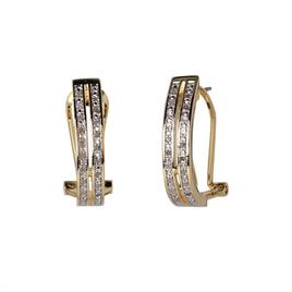 Accents by Gianni Argento Double Row Half Hoop Earrings