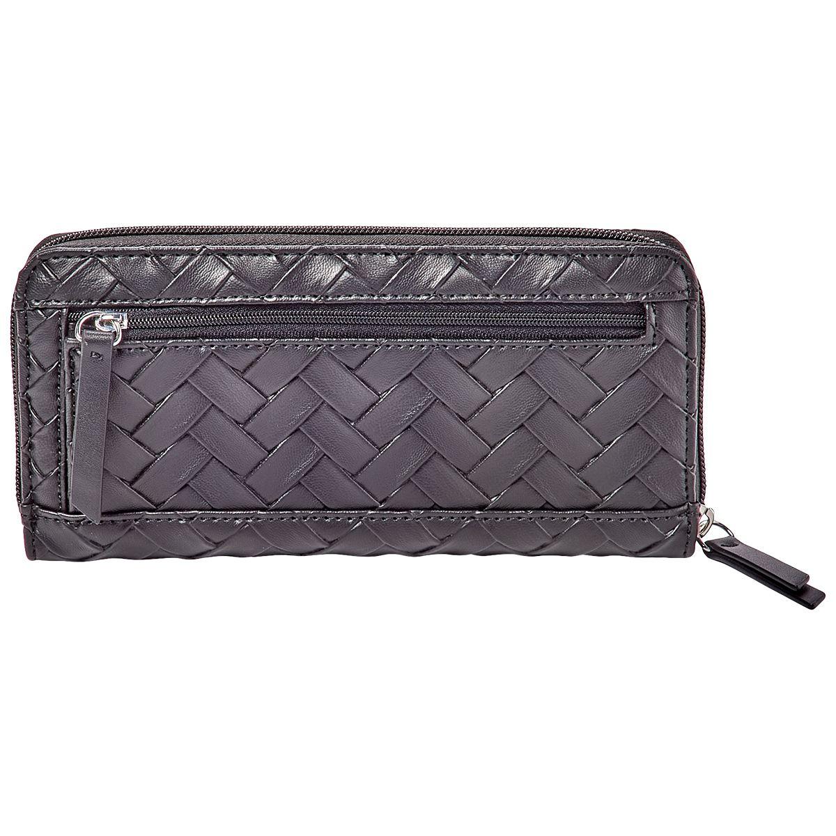 Womens Nine West Norah Woven Zip-Around Clutch Wallet