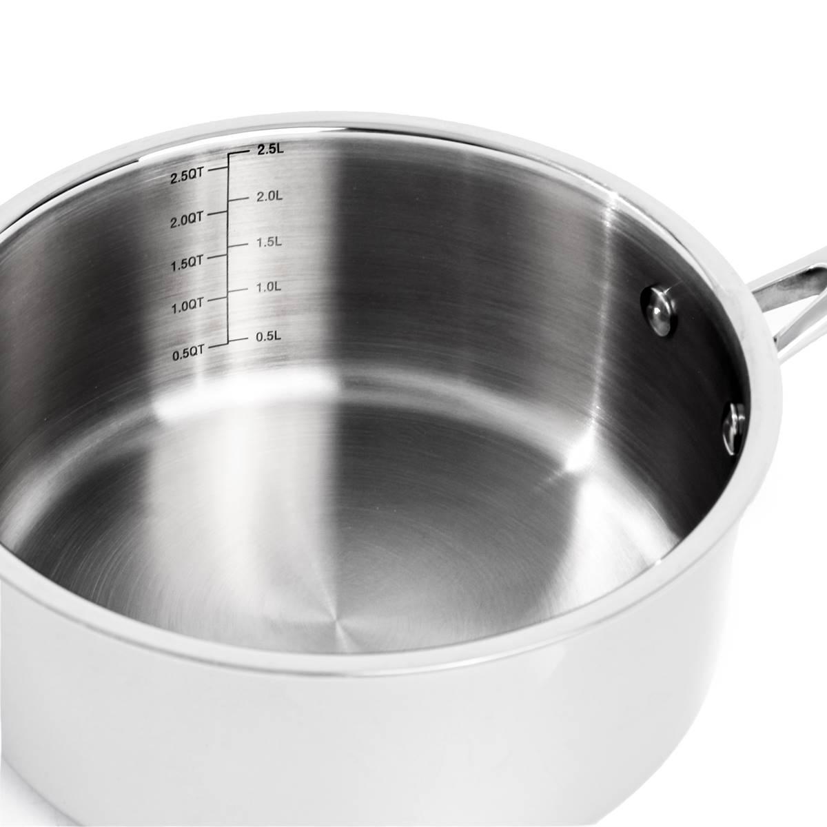 BergHOFF Professional Tri-Ply 3qt Stainless Steel Saucepan w/ Lid