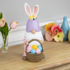 Northlight Seasonal Easter Bunny Gnome with Egg Basket Figurine