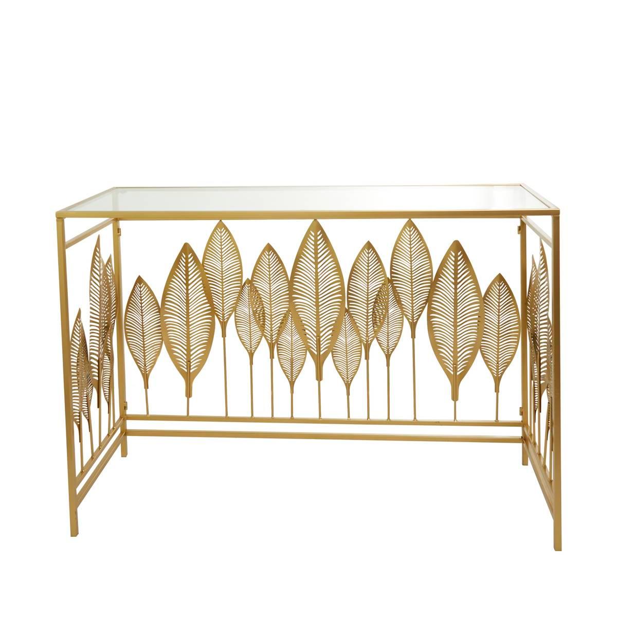 9th & Pike® Gold-Tone Metal Contemporary Console Table