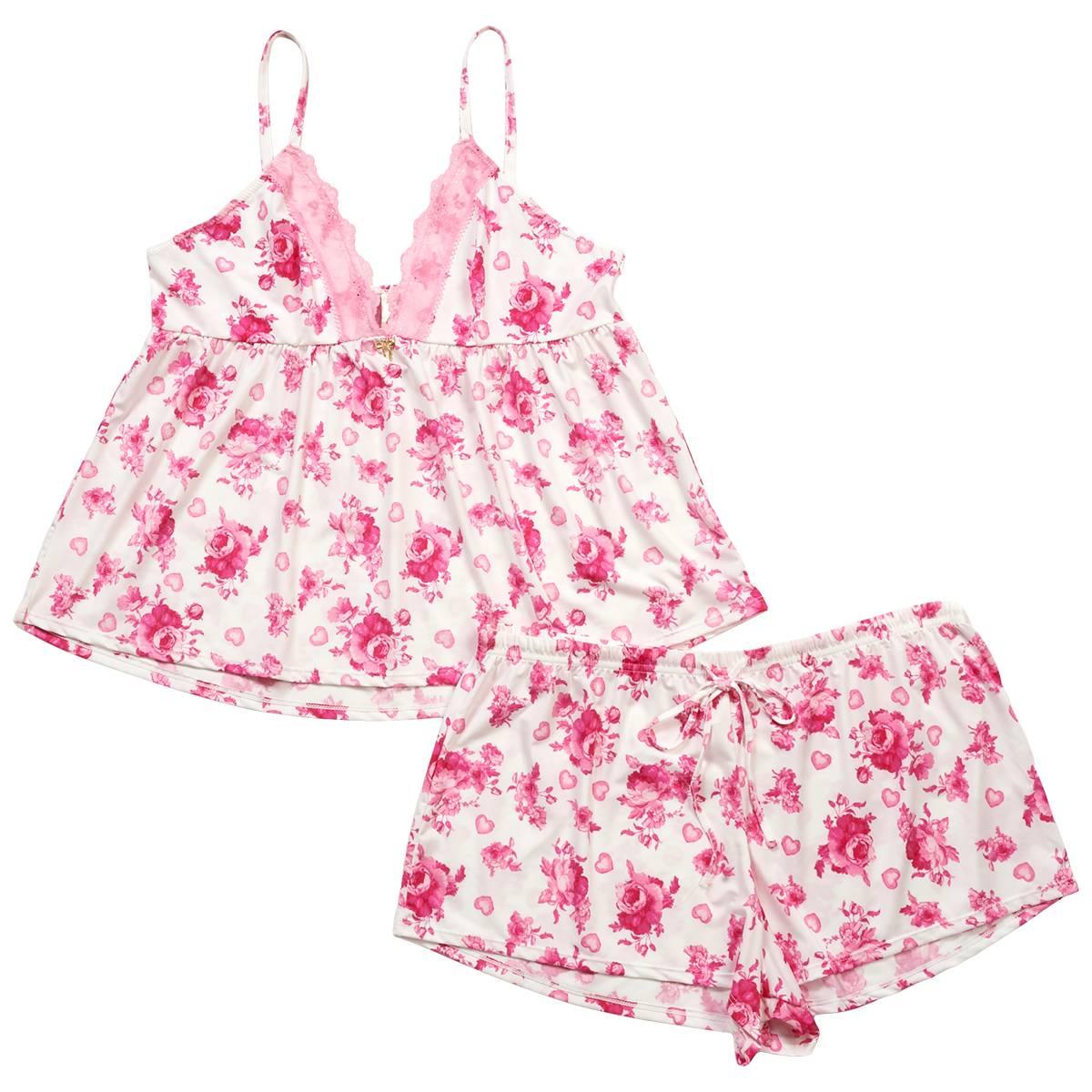 Womens Jessica Simpson Camisole Flowy Short Hearts Toile Tap Set