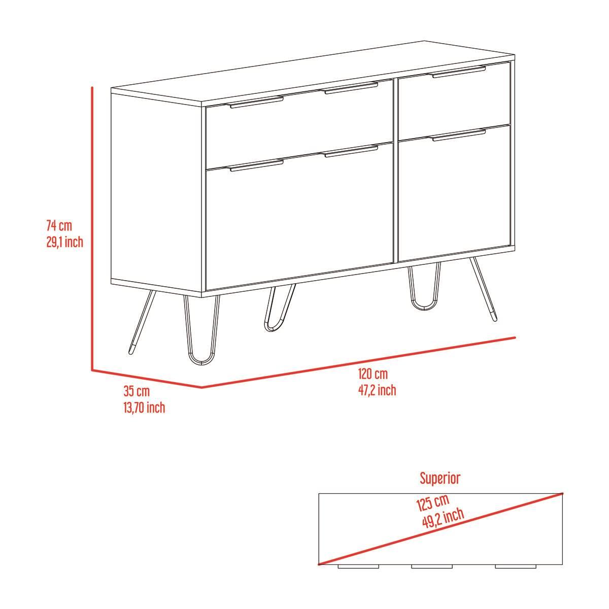 FM FURNITURE Monaco Light Oak Double Dresser