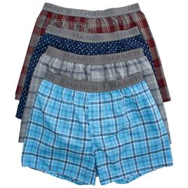 Mens Hanes(R) Ultimate 4 Pk. Core Woven Boxers - Blue/Multi