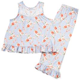 Womens Elizabeth & Nicole Sleeveless Floral Ruffle Tank Set