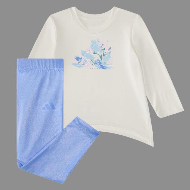 Baby Girl (12-24M) adidas® Long Sleeve Tee Glitter Leggings Set