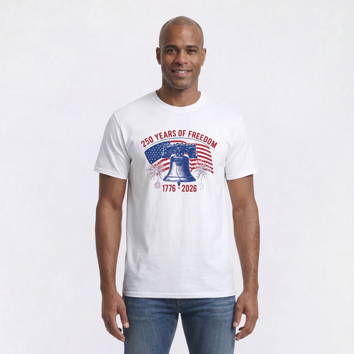Mens Home of the Brave 250 Liberty Bell Freedom Graphic Tee