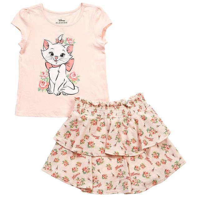 Girls (7-12) Disney The Aristocats Marie Tee & Floral Skort Set
