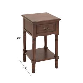 9th & Pike® Brown Pine Traditional Accent Table