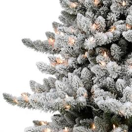 Puleo International 7.5ft. Flocked Royal Spruce Christmas Tree