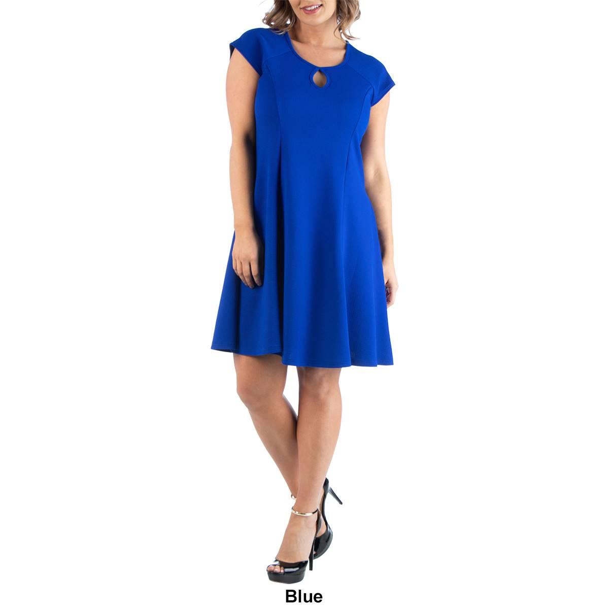 Plus Size 24/7 Comfort Apparel Keyhole Neck Dress