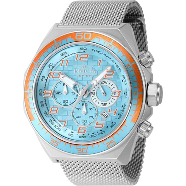 Mens Invicta Racing Light Blue Dial Quartz Watch - 47901