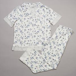 Womens Elizabeth & Nicole Short Sleeve Winter Blooms Pajama Set