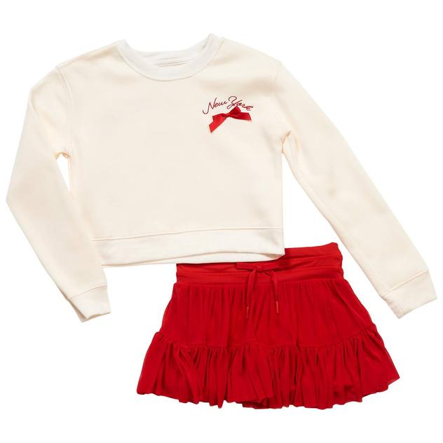 Girls (7-16) No Comment 2pc. Social Club Sweatshirt & Skort Set