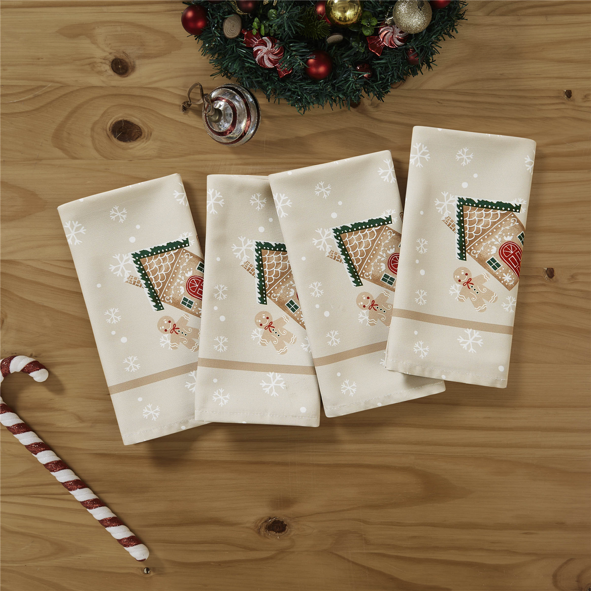 Avanti Linens Gingerbread Village Napkins - Set of 4