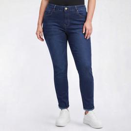 Plus Size Bleu Denim Braided Waist Straight Leg Jeans