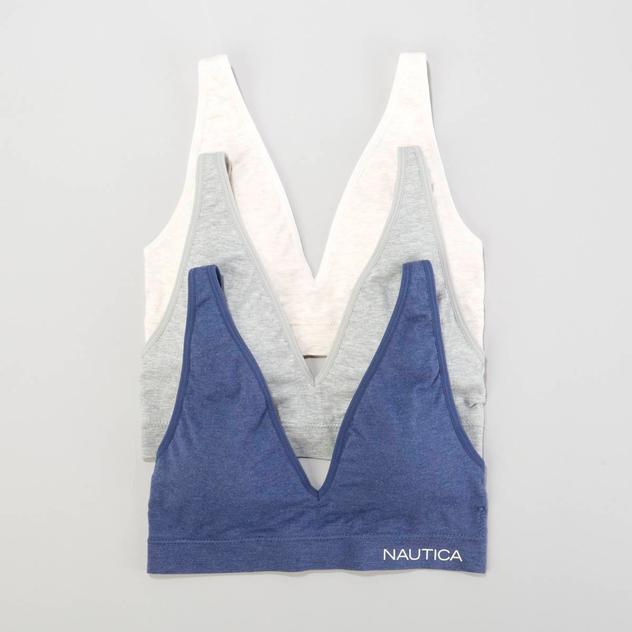 Womens Nautica 3pk. Seamless Heather Bralettes NT2217-3PKAB