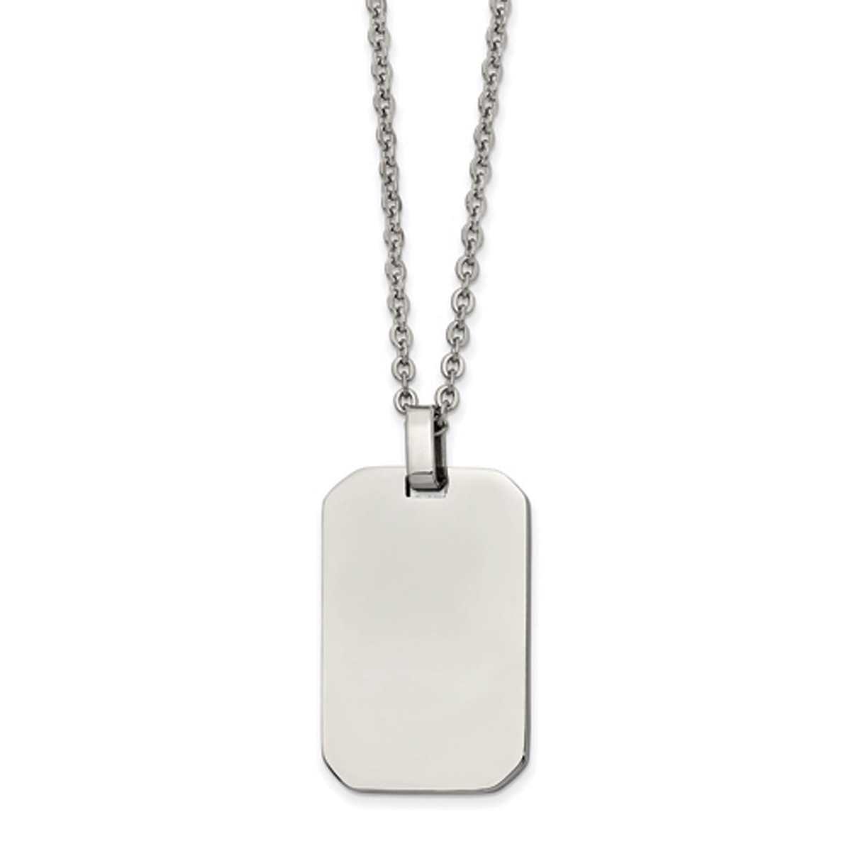 Mens Gentlemen's Classics(tm) Steel Rectangle Dog Tag Necklace