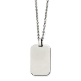Mens Gentlemen's Classics(tm) Steel Rectangle Dog Tag Necklace