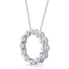 Nova Star® Sterling Silver Lab Grown Diamond Circle Pendant