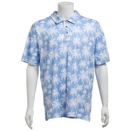 Mens Architect(R) Palm Trees Short Sleeve Polo - Light Blue/White