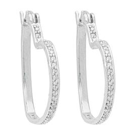 Accents by Gianni Argento Diamond Tilted Heart Hoop Earrings