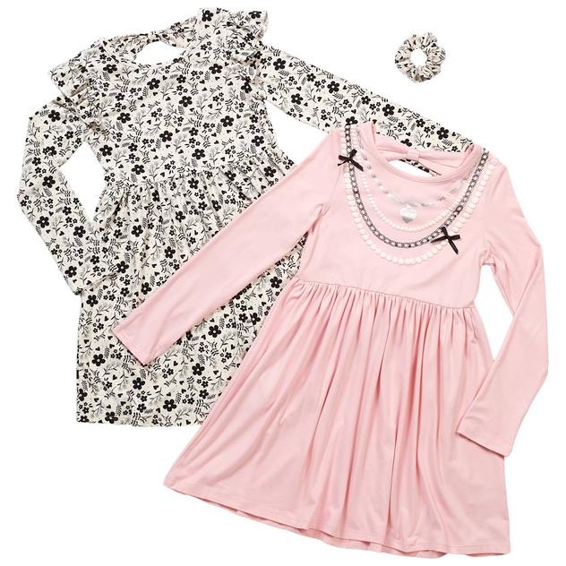 Girls (7-12) Limited Too™ 2pk. Holiday Necklace & Floral Dresses